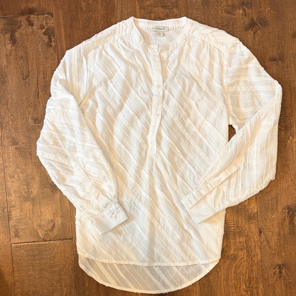 Sundance White Textured Blouse